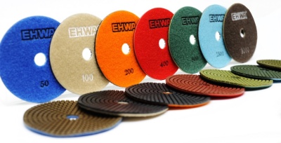Алмазные гибкие шлифовальные круги EHWA Стандарт Pads 7-STEP D125 №200 Алмазные гибкие шлифовальные круги EHWA Стандарт Pads 7-STEP D125 №200